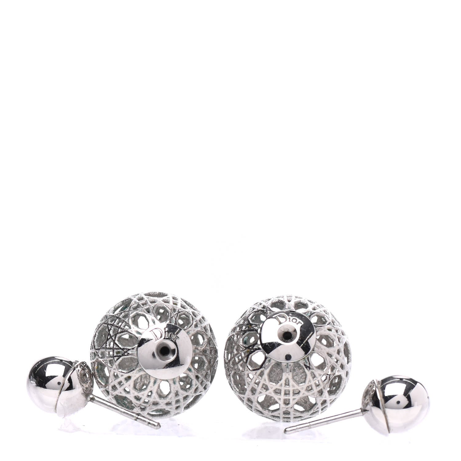 Christian Dior Cannage Mise En Dior Tribal Earrings Silver 3 of 3
