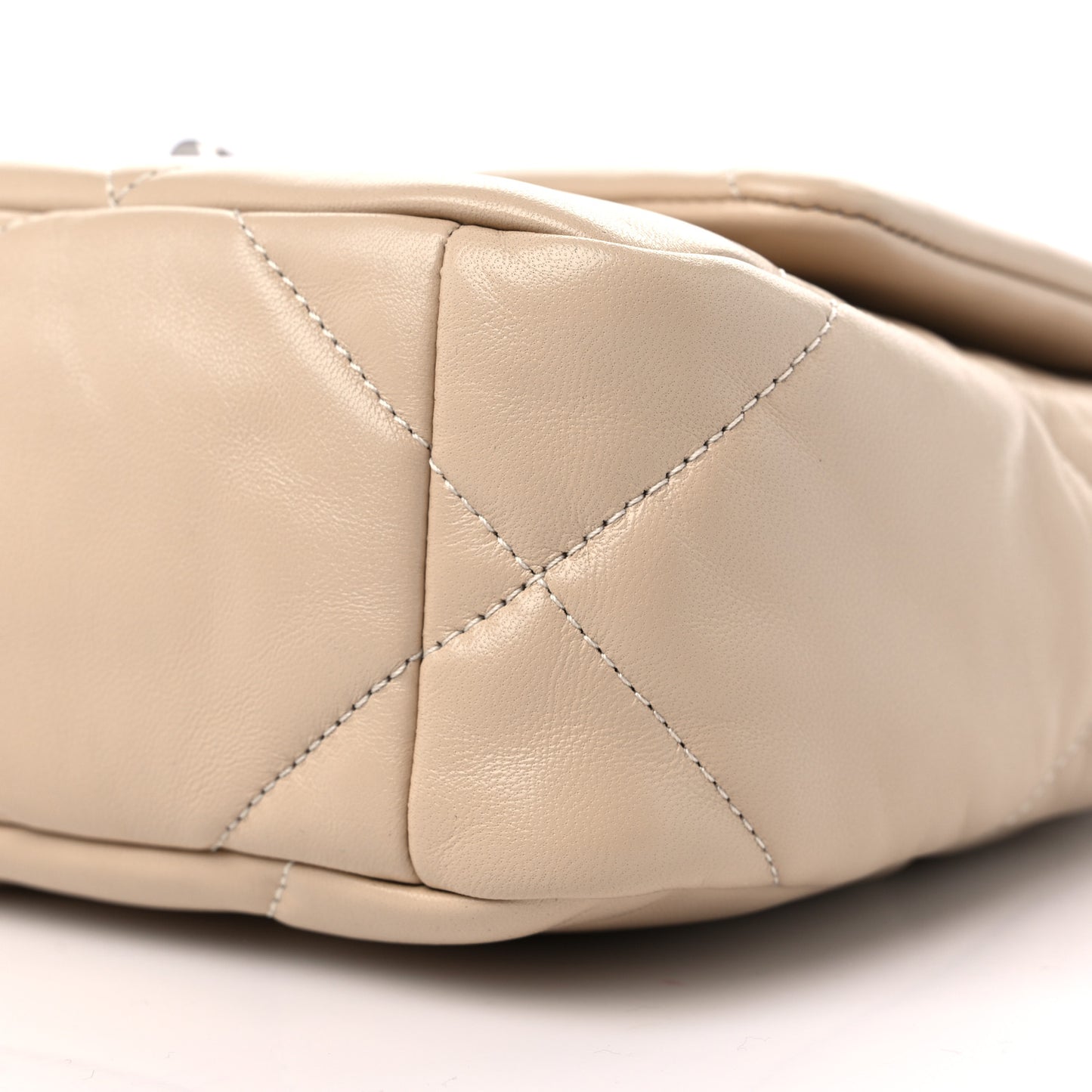 Lambskin Quilted Medium Chanel 19 Flap Light Beige