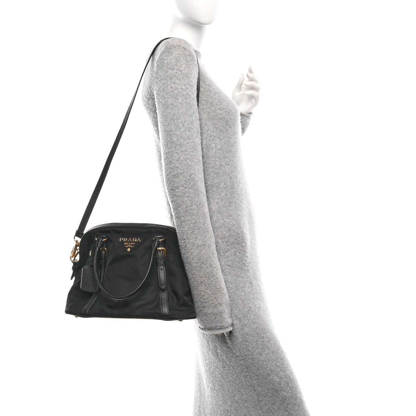 Tessuto Nylon Saffiano Small Tote Black