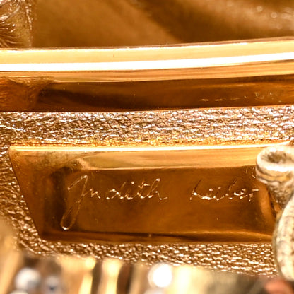 Judith Leiber Crystal Ruby Buddha Minaudiere Clutch Gold 6 of 15