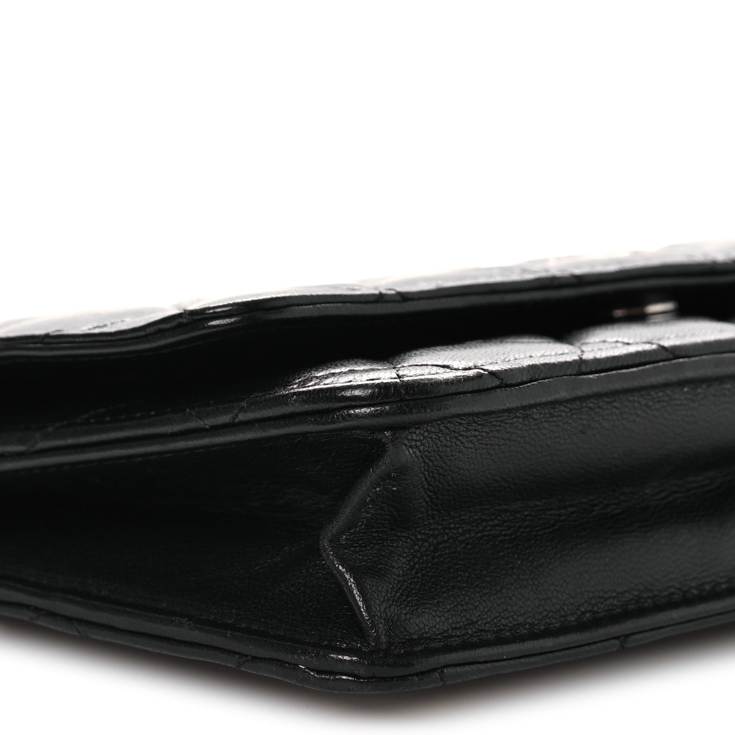 Chanel Lambskin Quilted Wallet On Chain WOC Black 10 of 14