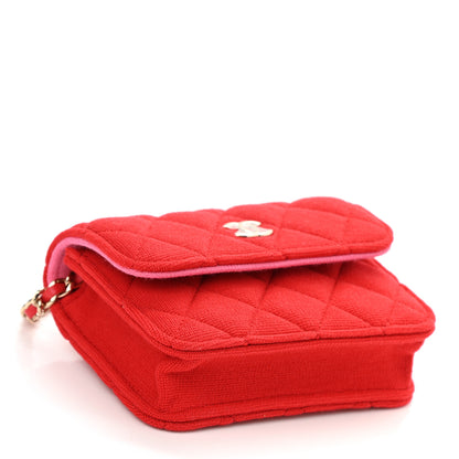 Chanel Jersey Quilted Micro Mini Flap Red 4 of 11