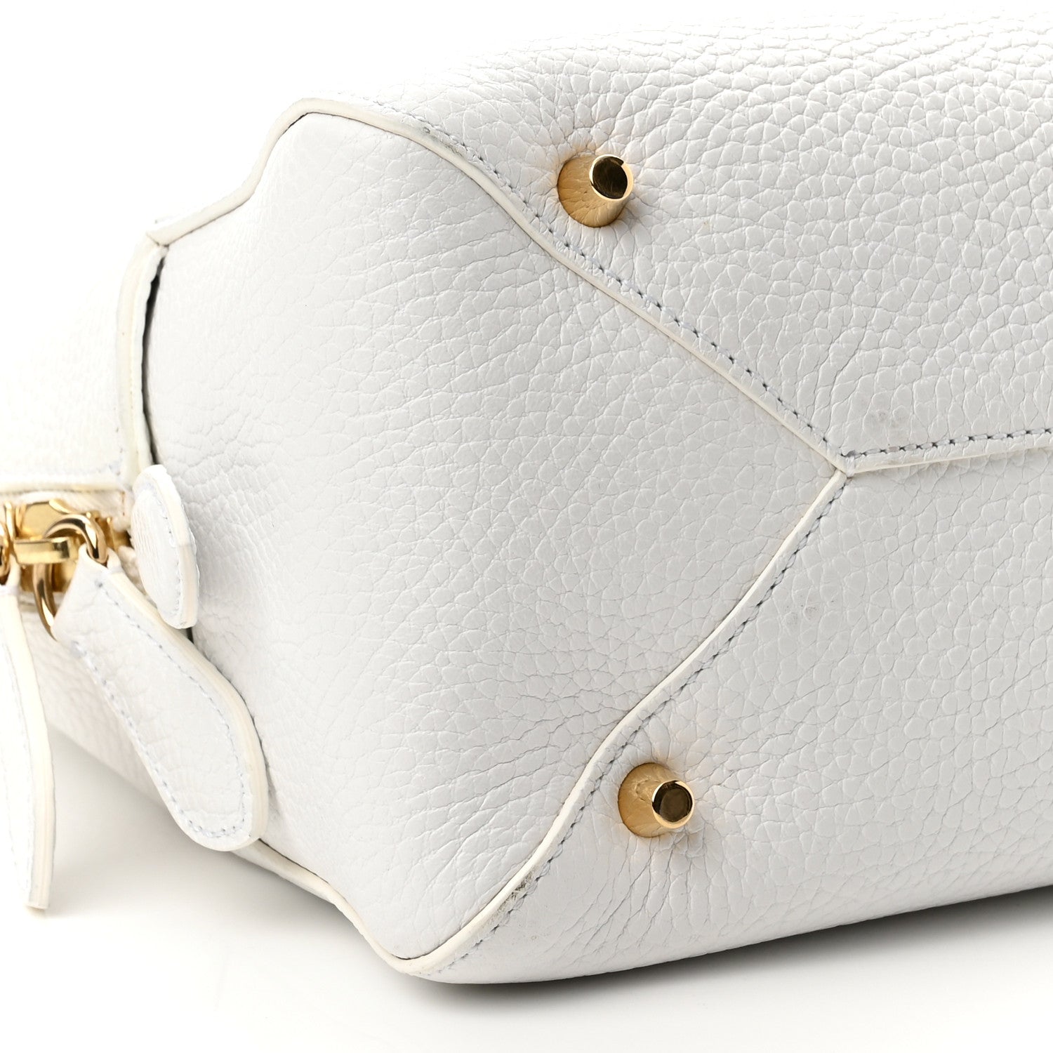 Burberry London Grainy Calfskin Small Greenwood Bowling Bag White 10 of 11