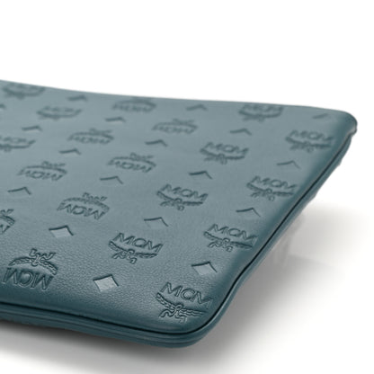 MCM Calfskin Ottomar Monogram Medium Crossbody Pouch Deep Teal 9 of 9