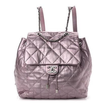 Chanel Iridescent Calfskin Quilted Ground Control Backpack Pink 1 of 9