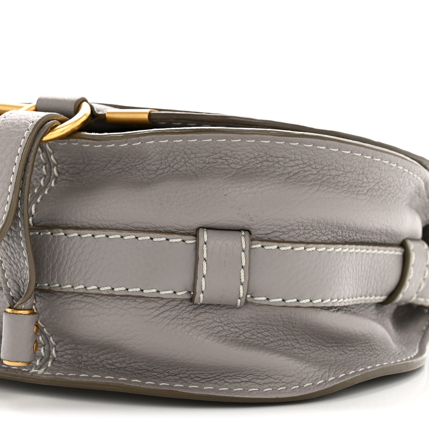 Grained Calfskin Small Marcie Saddle Bag Cashmere Grey