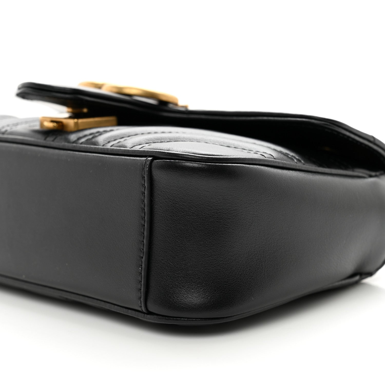 Gucci Calfskin Matelasse Mini GG Marmont Shoulder Bag Black 10 of 10