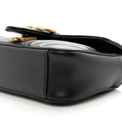 Gucci Calfskin Matelasse Mini GG Marmont Shoulder Bag Black 10 of 10