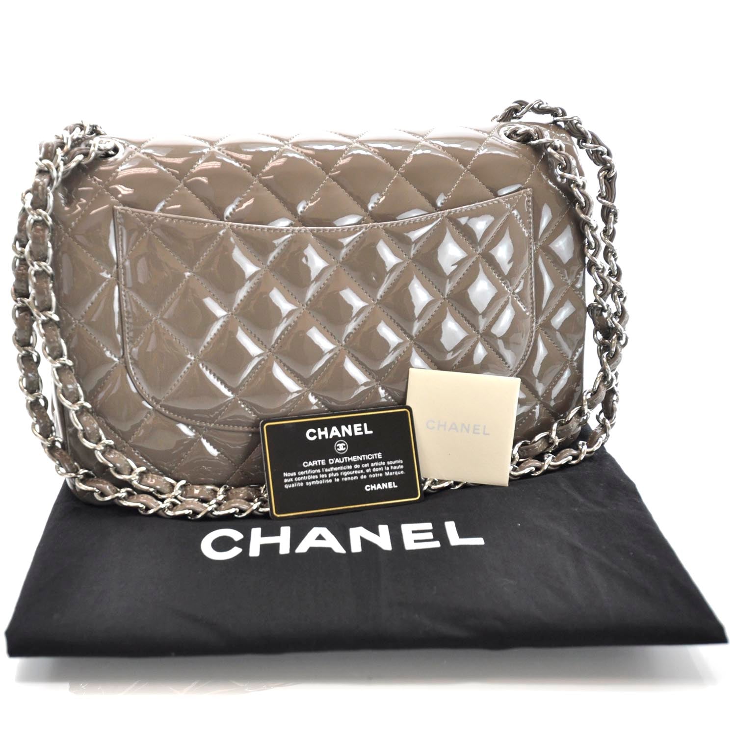 Chanel Patent Jumbo Double Flap Taupe 3 of 11