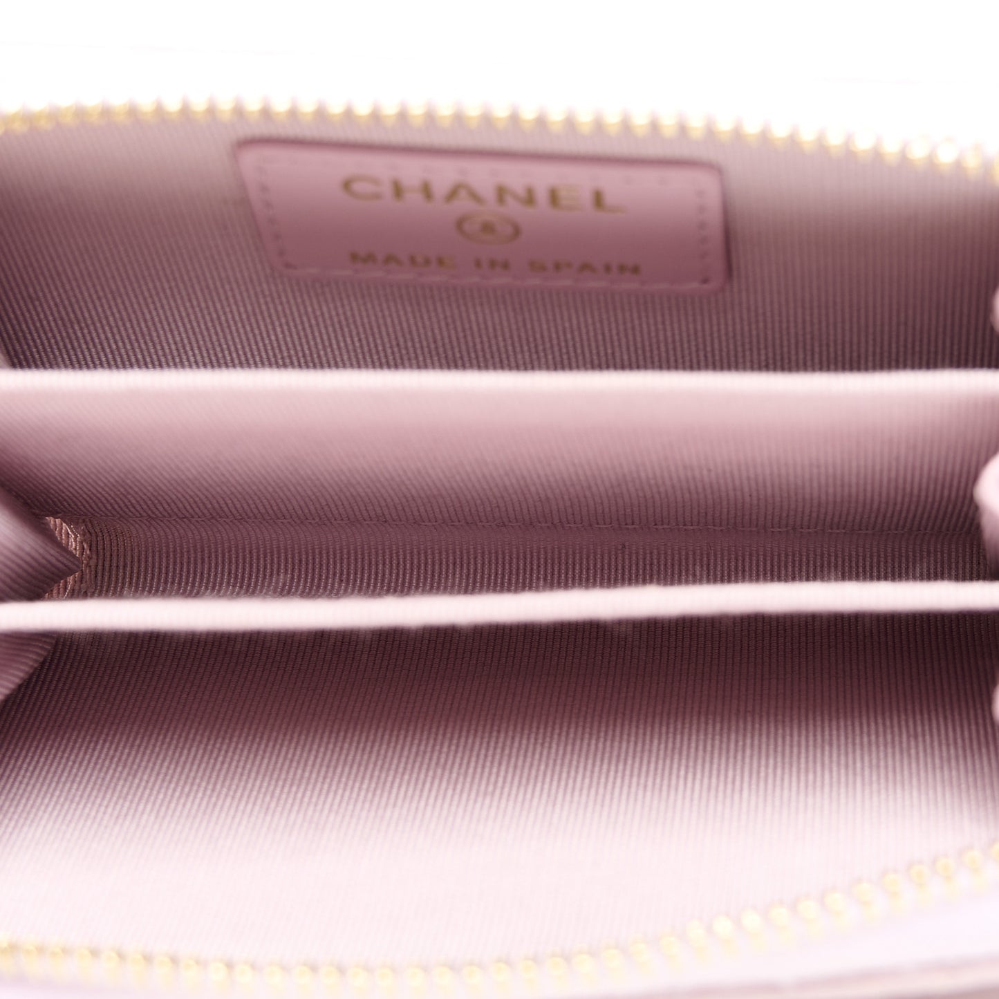 Caviar Quilted Zip Coin Purse Light Pink