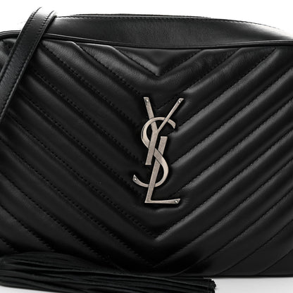 Saint Laurent Calfskin Matelasse Monogram Lou Camera Bag Black 7 of 9