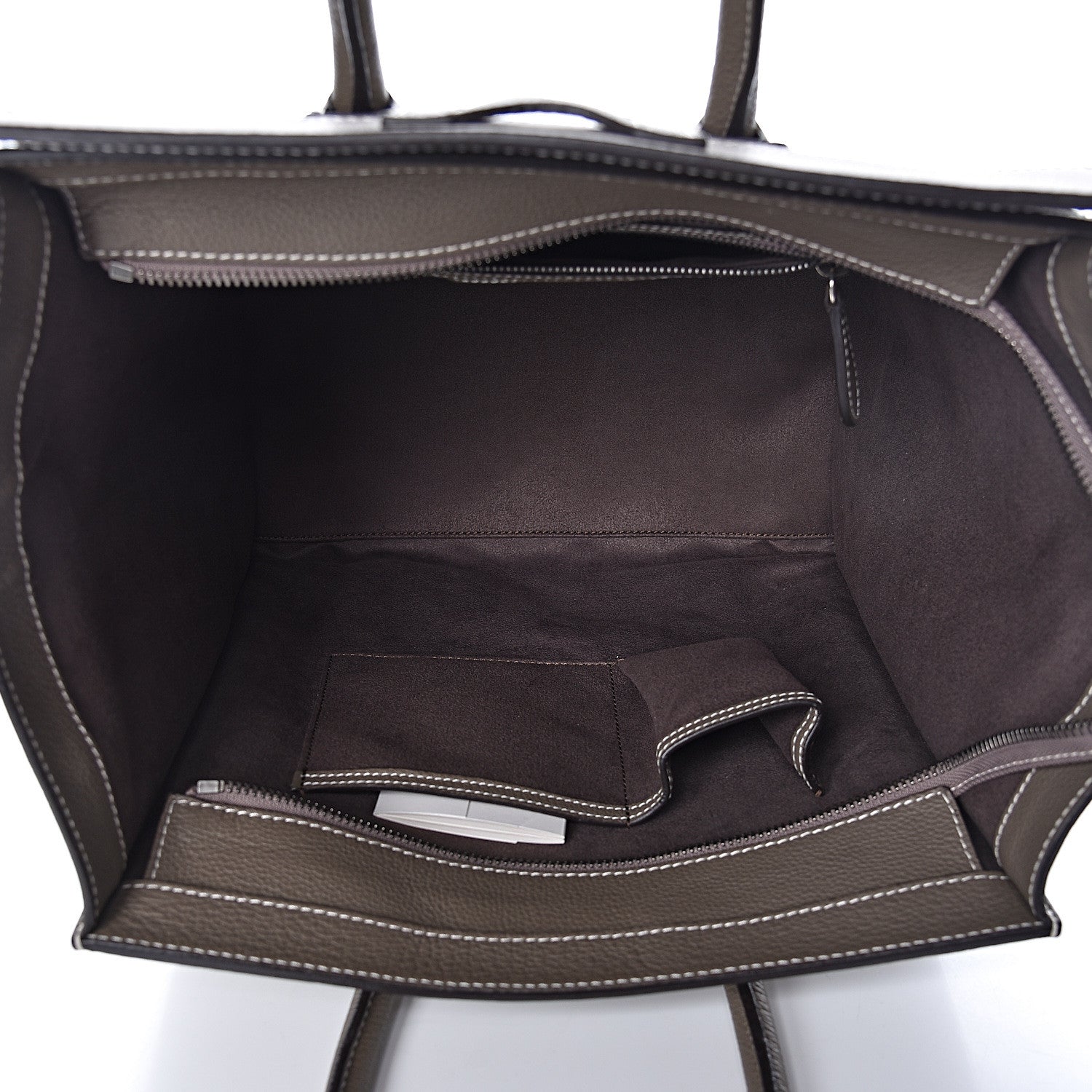 Celine Drummed Calfskin Mini Luggage Souris 5 of 10