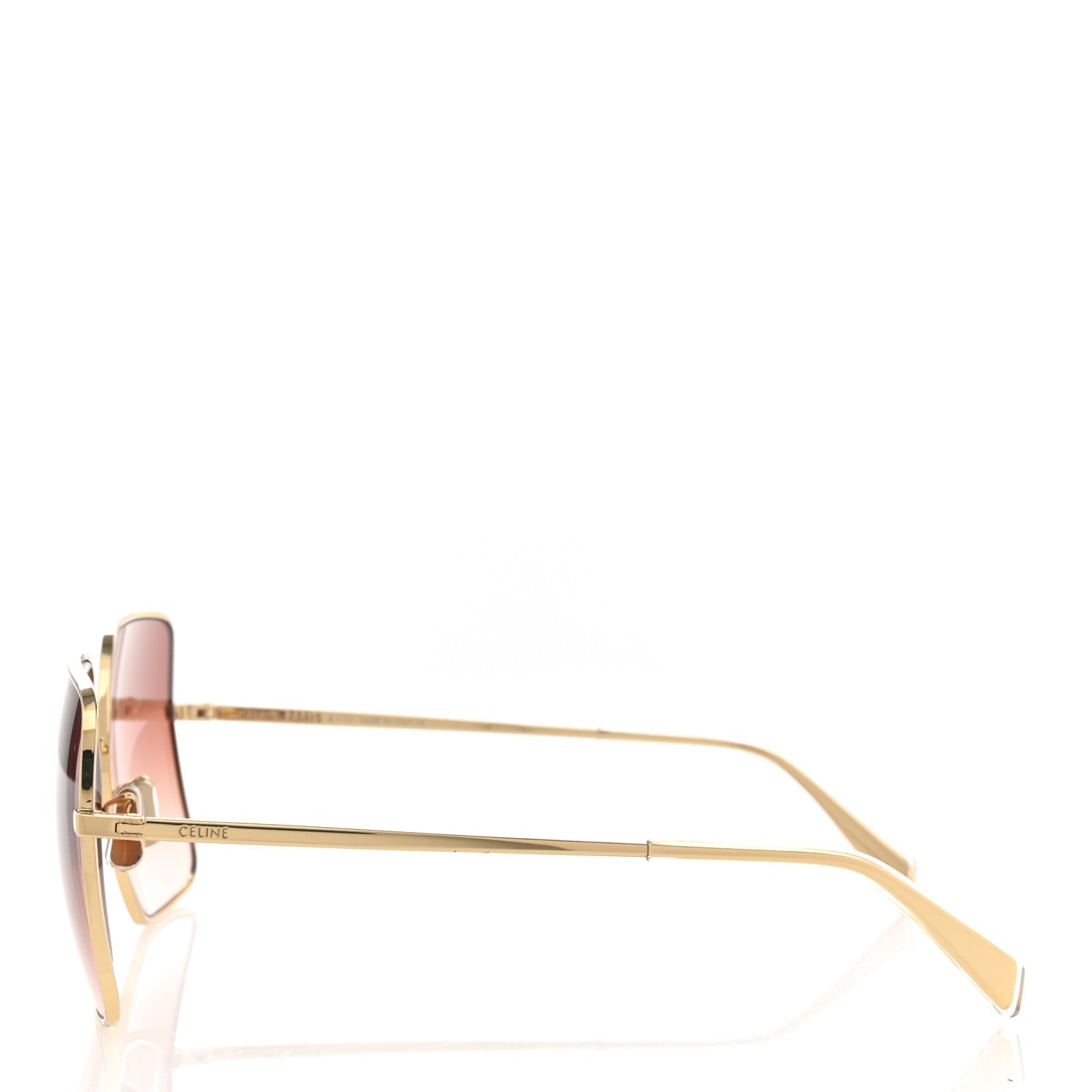 Celine Oversized Square Metal Sunglasses CL40078U Gold 3 of 8
