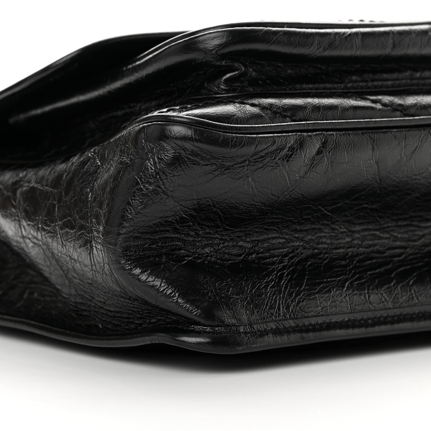 Saint Laurent Crinkled Calfskin Matelasse Monogram Medium Niki Chain Satchel Black 9 of 10