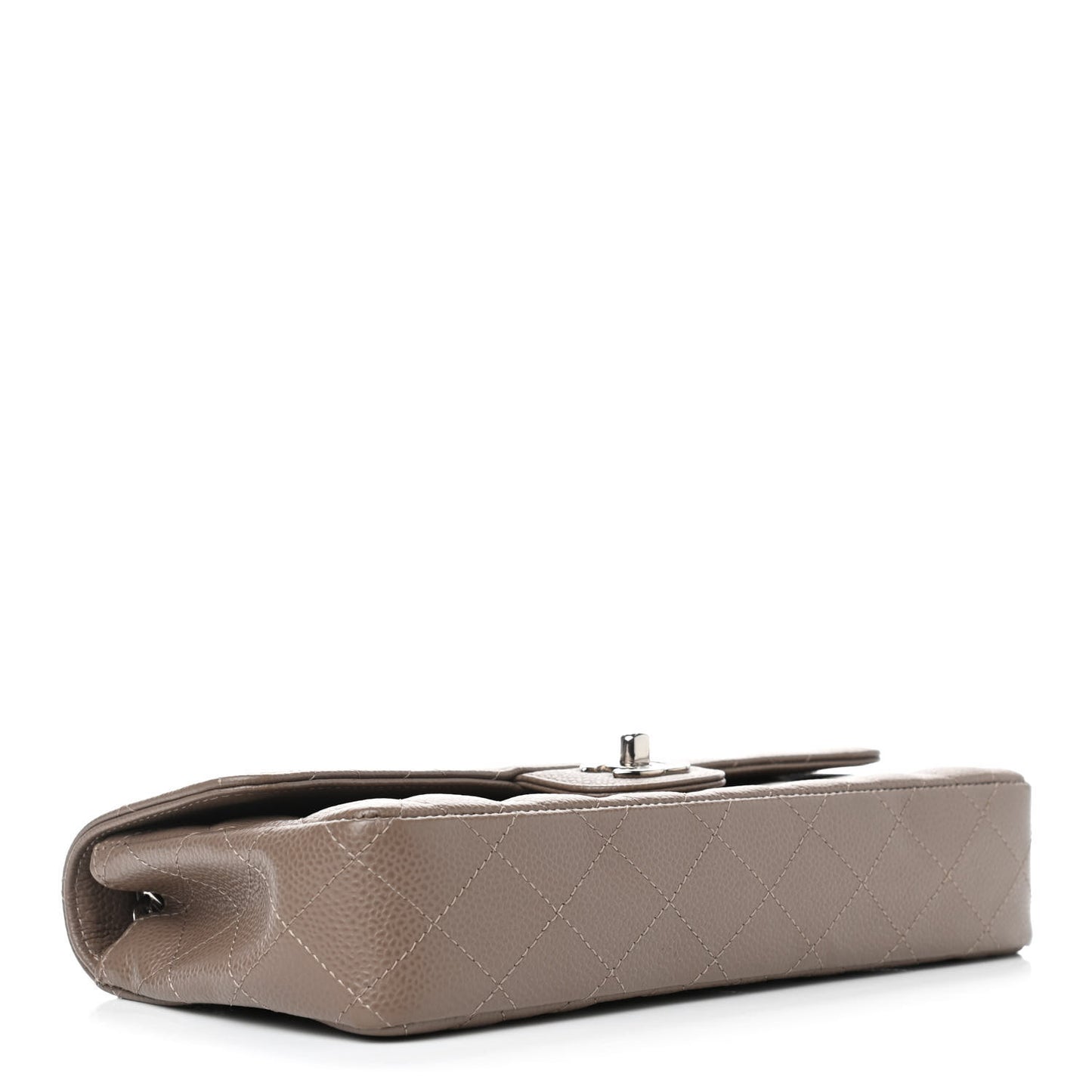 Caviar East West Flap Bag Taupe