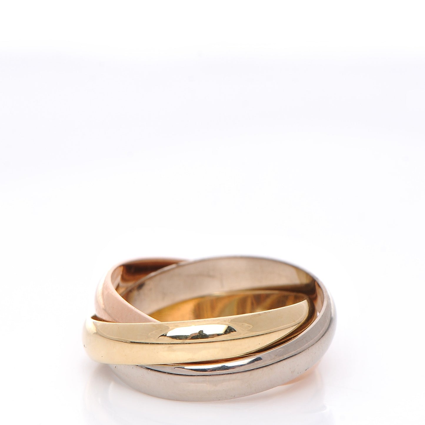 18K Pink Yellow White Gold Small Trinity Ring 49 4.75