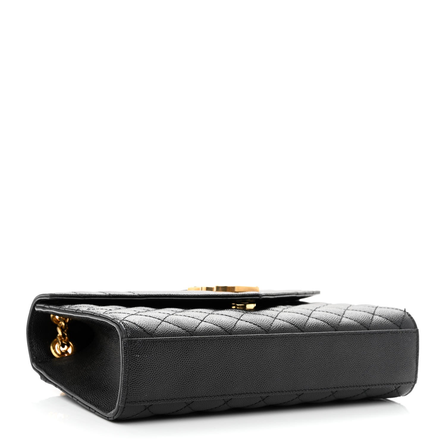 Saint Laurent Grain De Poudre Textured Mixed Matelasse Triquilt Medium Monogram Satchel Black 4 of 11