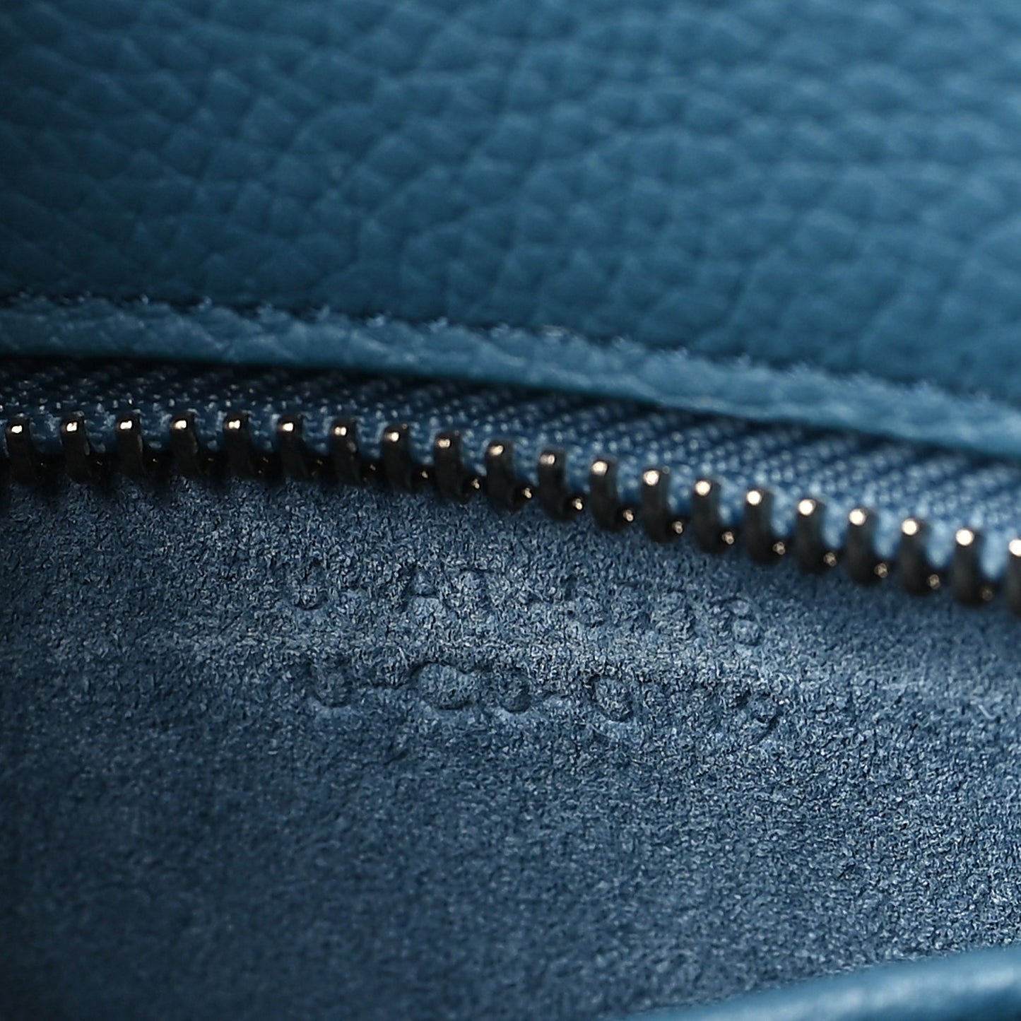 Drummed Calfskin Nano Luggage Blue