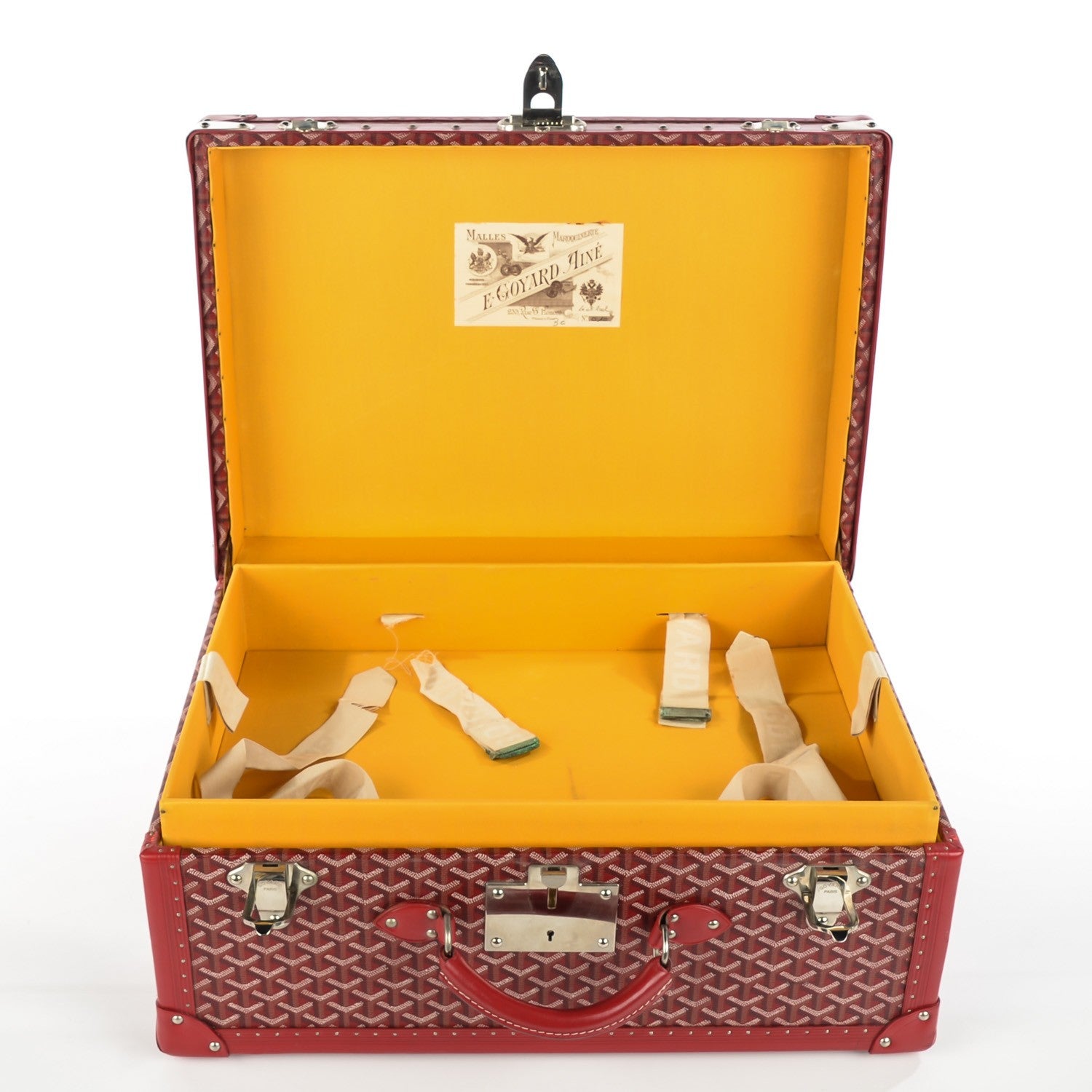 Goyard Goyardine Valise Palace 55 Travel Trunk Red 8 of 12