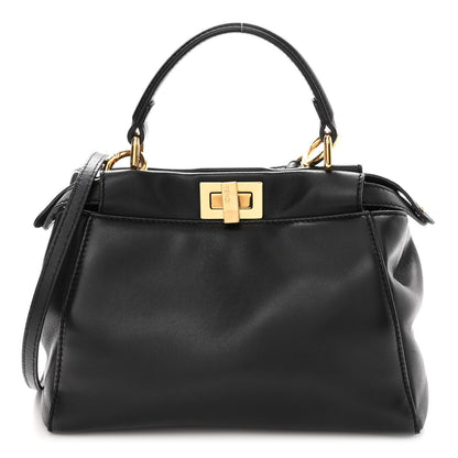 Fendi Nappa Mini Peekaboo Iconic Satchel Black 1 of 9