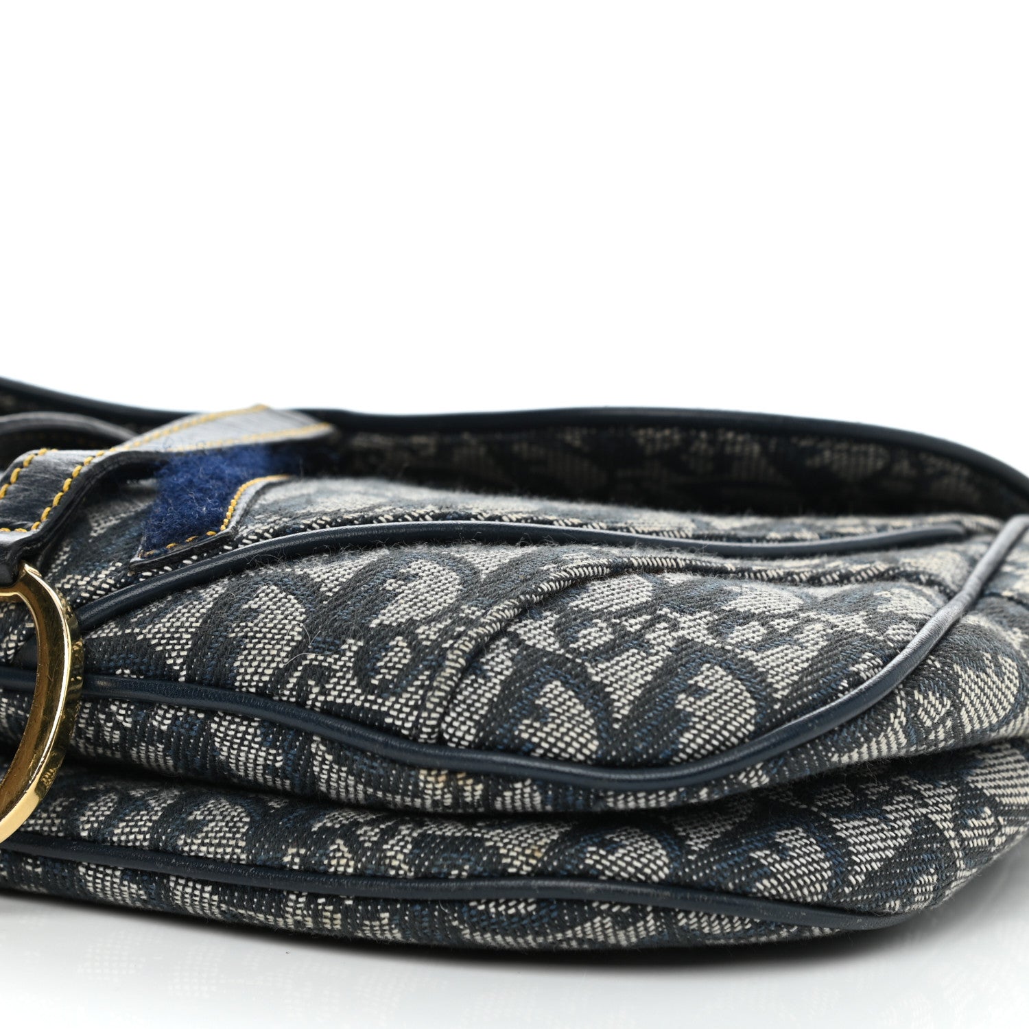 Christian Dior Monogram Double Saddle Bag Navy Blue 10 of 12