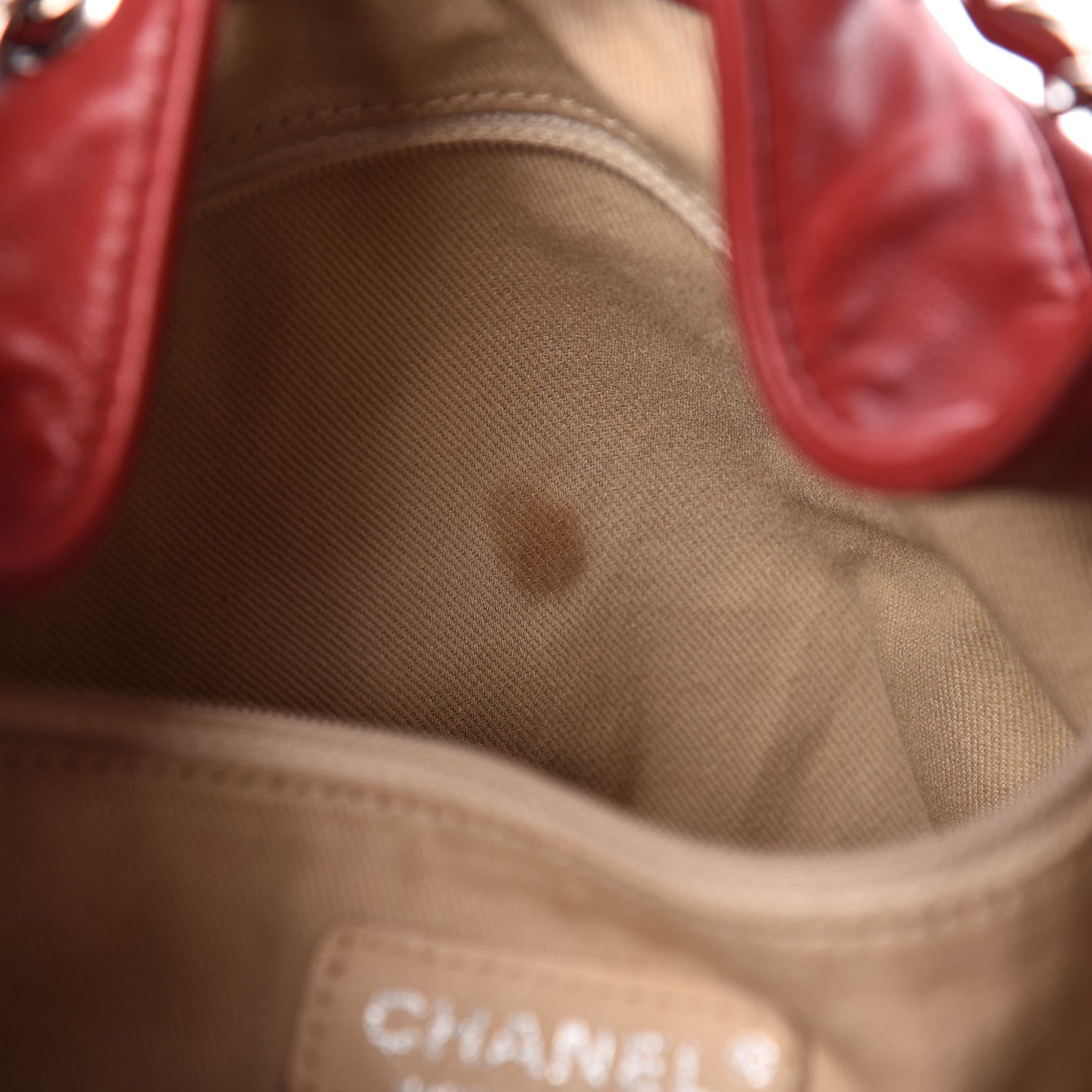 Chanel Calfskin Drawstring CC Bucket Bag Red 8 of 15