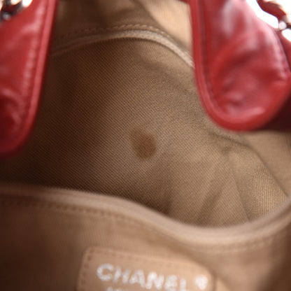 Chanel Calfskin Drawstring CC Bucket Bag Red 8 of 15