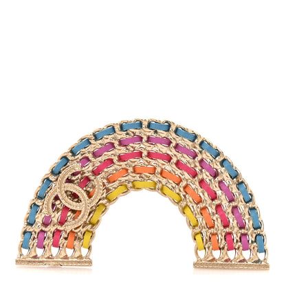Chanel Lambskin Chain Rainbow CC Brooch Gold Multicolor 1 of 3