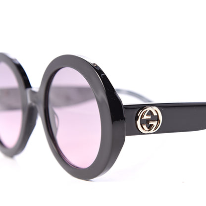 Gucci Acetate Round GG Sunglasses GG0319S Black 7 of 8