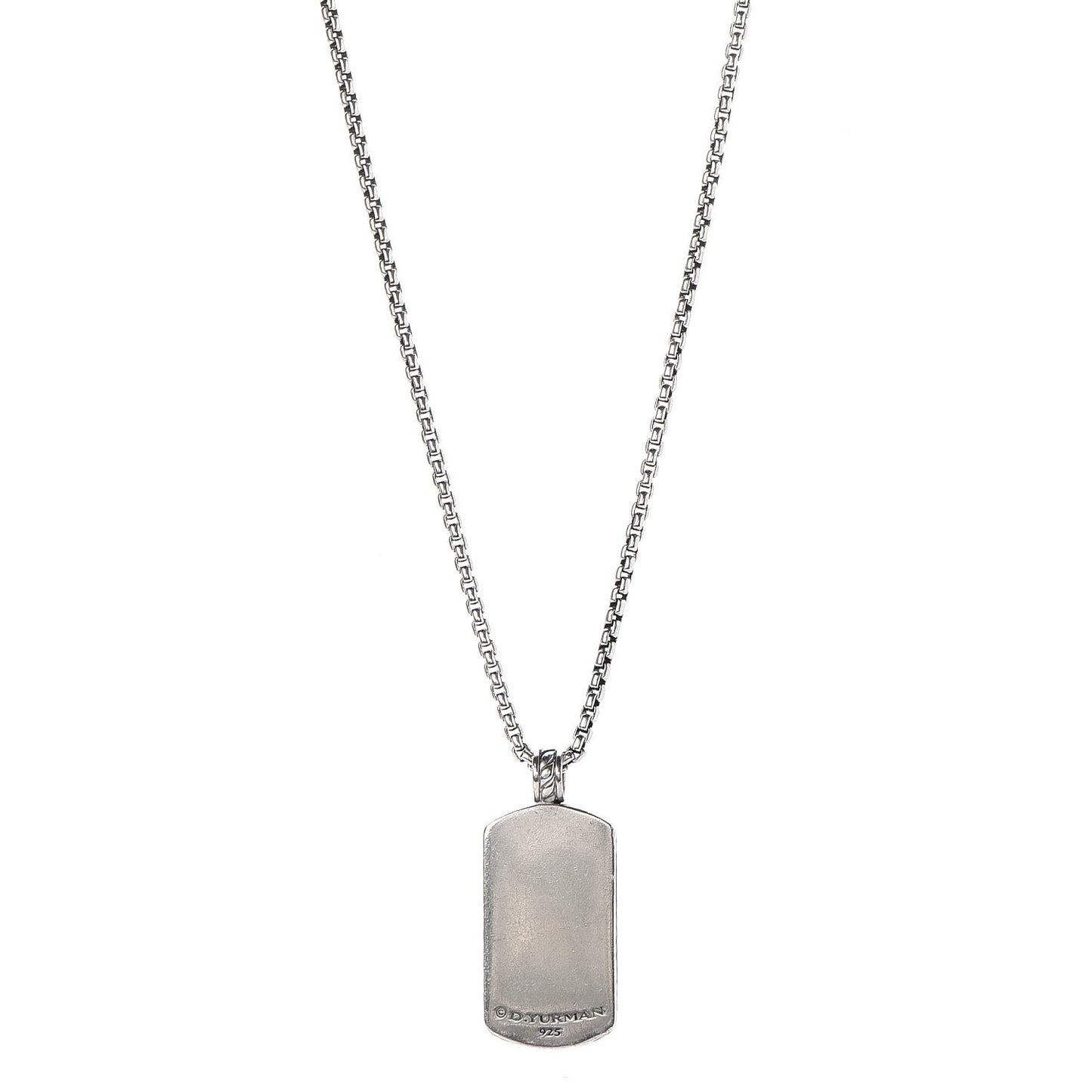 Sterling Silver Small Dog Tag Necklace