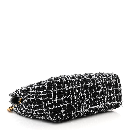 Chanel Tweed Quilted Nano Kelly Shopper Black White 4 of 12