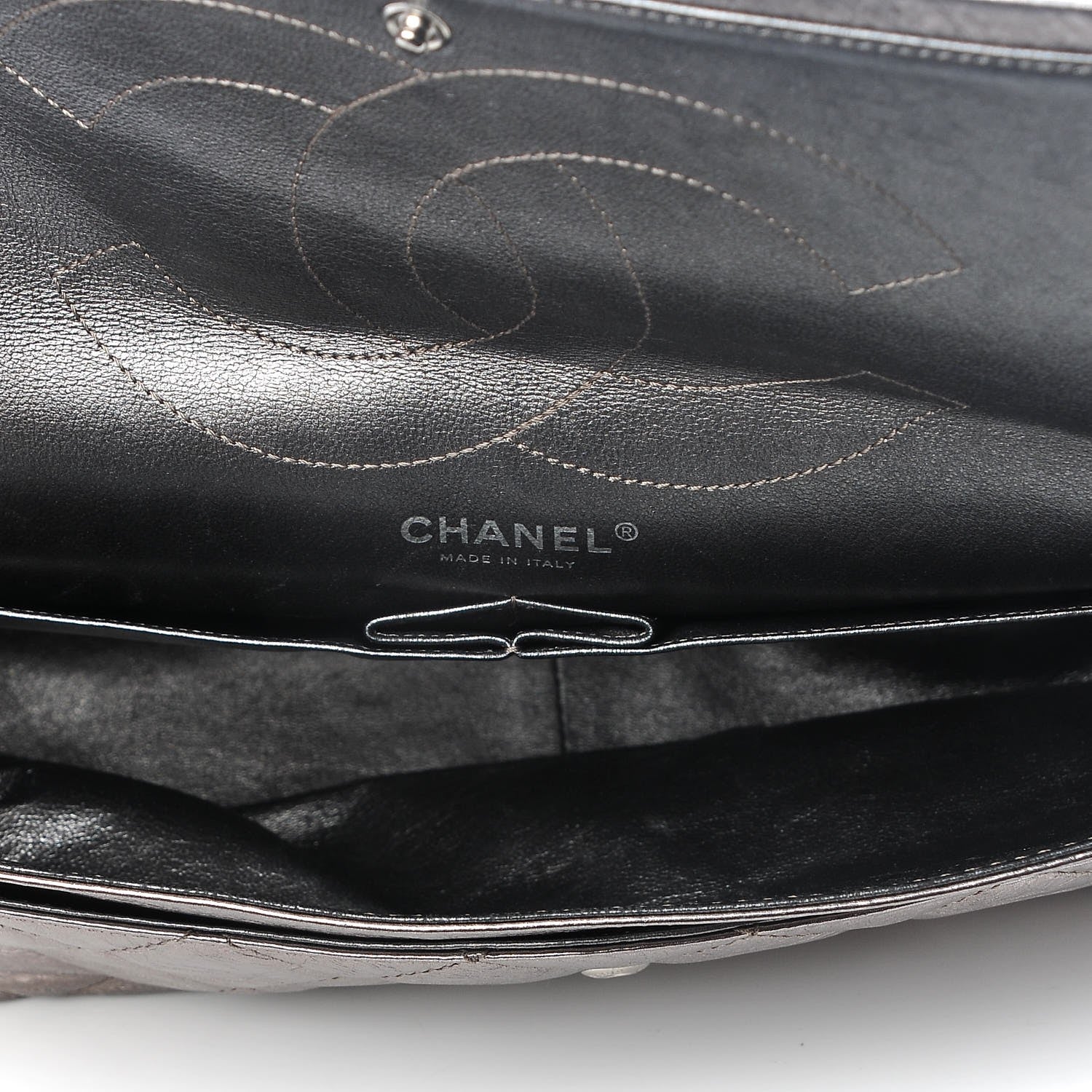 Chanel Metallic Aged Calfskin Quilted 2.55 Reissue 228 Flap Dark Silver 7 of 10