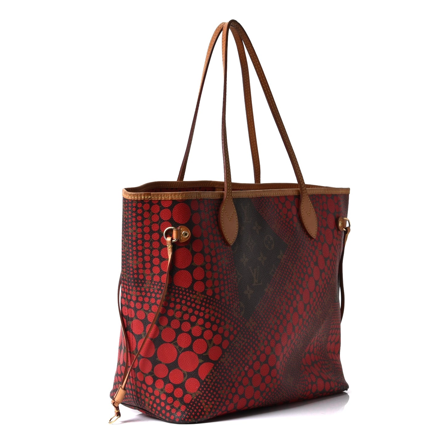 Monogram Kusama Waves Neverfull MM Red