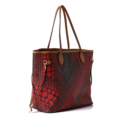 Louis Vuitton Monogram Kusama Waves Neverfull MM Red 3 of 14