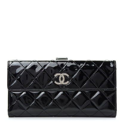 Chanel Patent Quilted Large Brilliant Flap Wallet Black 1 of 8