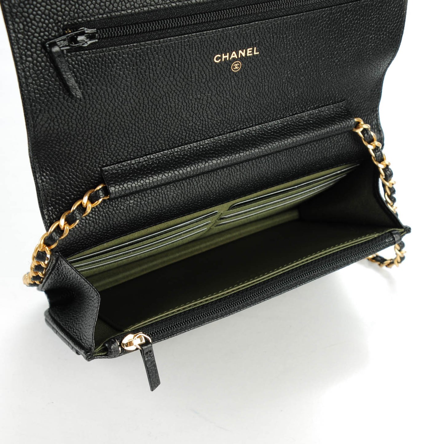 Caviar Quilted Boy Wallet On Chain WOC Black