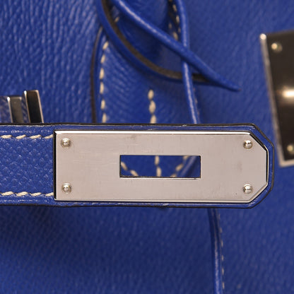 Hermes Epsom Candy Birkin 30 Bleu Electrique Mykonos 9 of 32