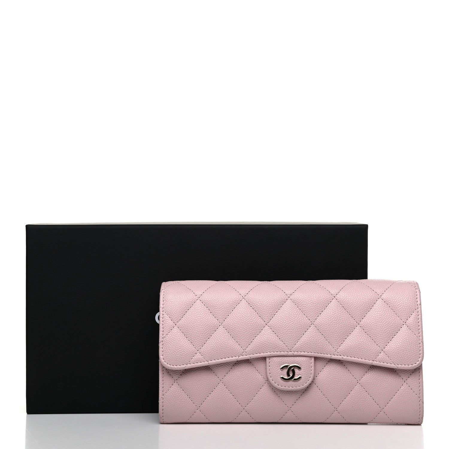 Chanel Caviar Quilted Large Gusset Flap Wallet Light Pink 9 of 9