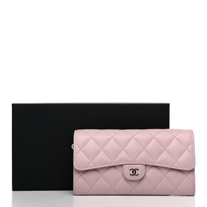 Chanel Caviar Quilted Large Gusset Flap Wallet Light Pink 9 of 9