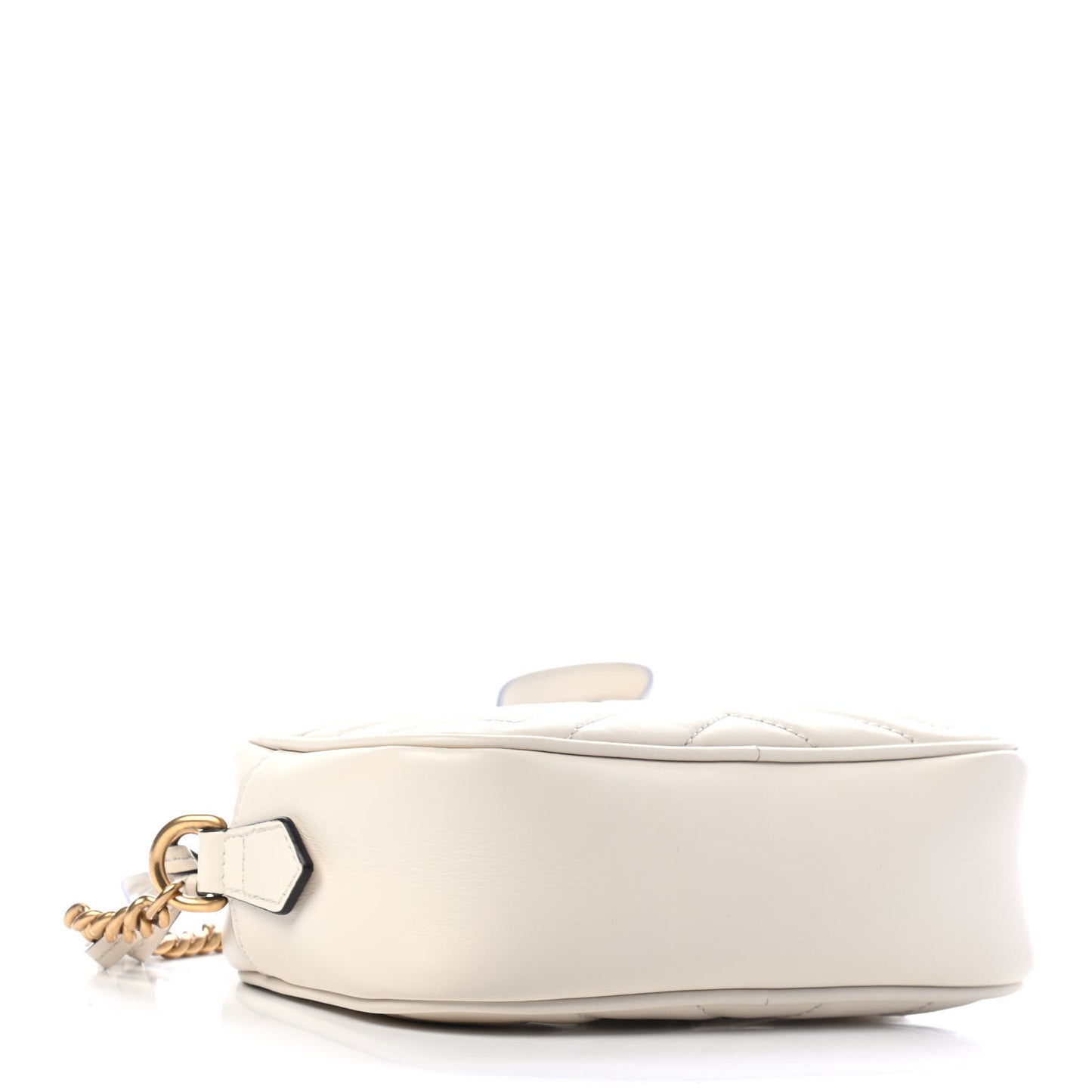 Calfskin Matelasse Mini GG Marmont Chain Shoulder Bag White