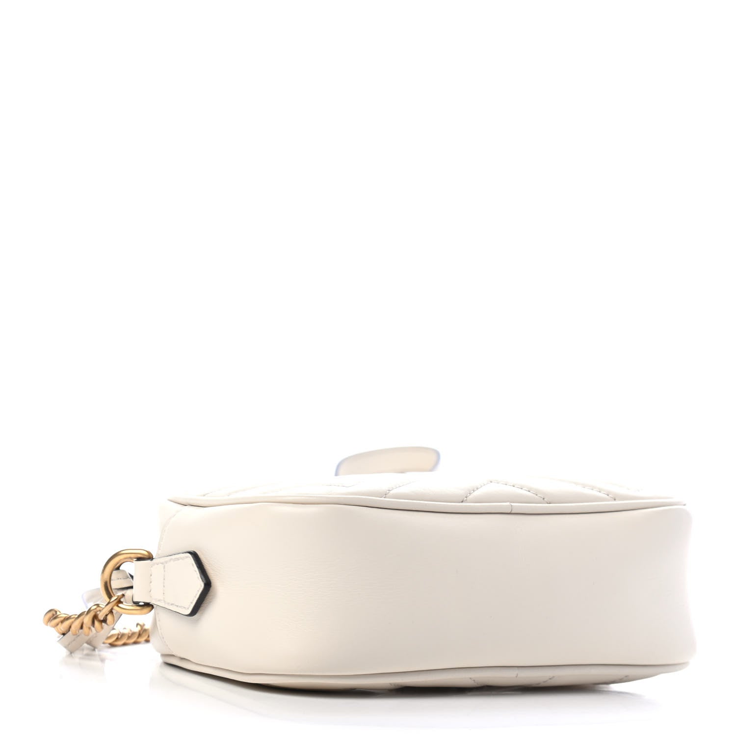 Gucci Calfskin Matelasse Mini GG Marmont Chain Shoulder Bag White 3 of 4
