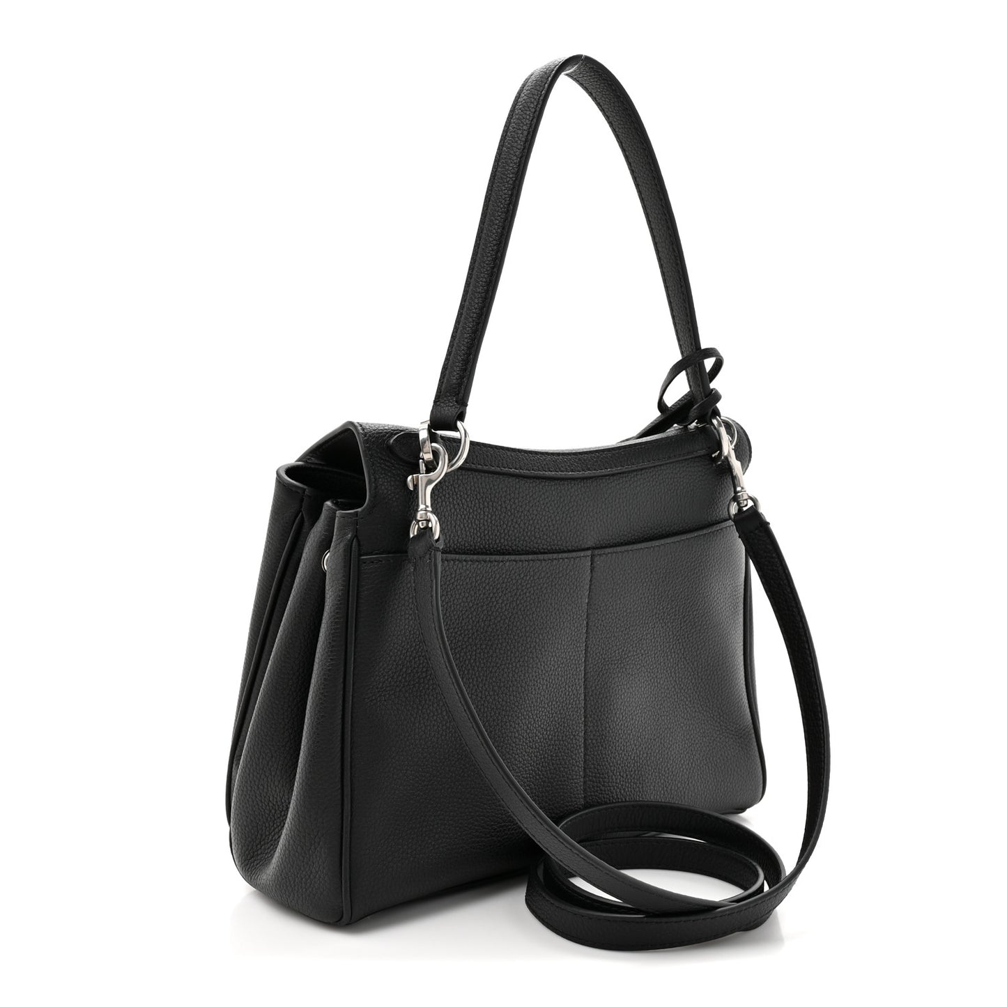 Grained Calfskin Small Rodeo Top Handle Handbag Black