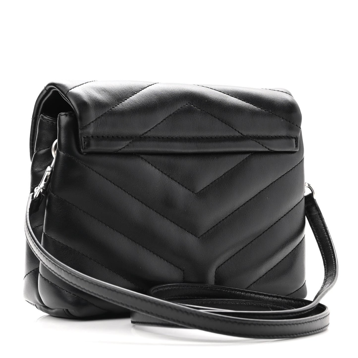 Calfskin Y Quilted Monogram Toy Loulou Crossbody Bag Black