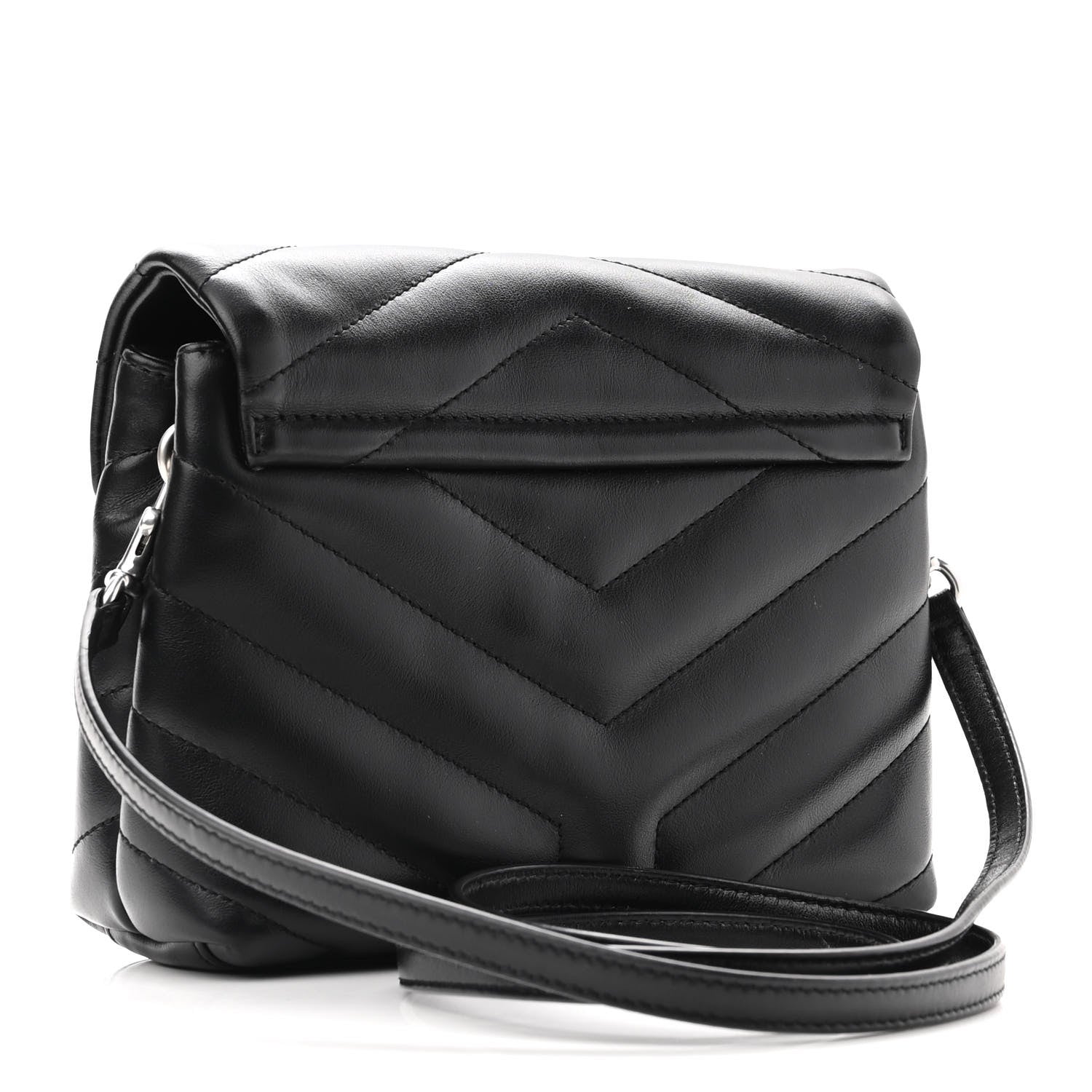 Saint Laurent Calfskin Y Quilted Monogram Toy Loulou Crossbody Bag Black 3 of 9