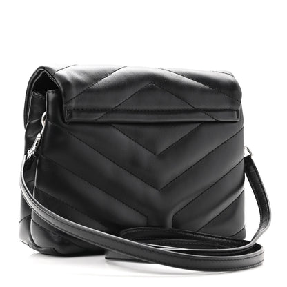 Saint Laurent Calfskin Y Quilted Monogram Toy Loulou Crossbody Bag Black 3 of 9