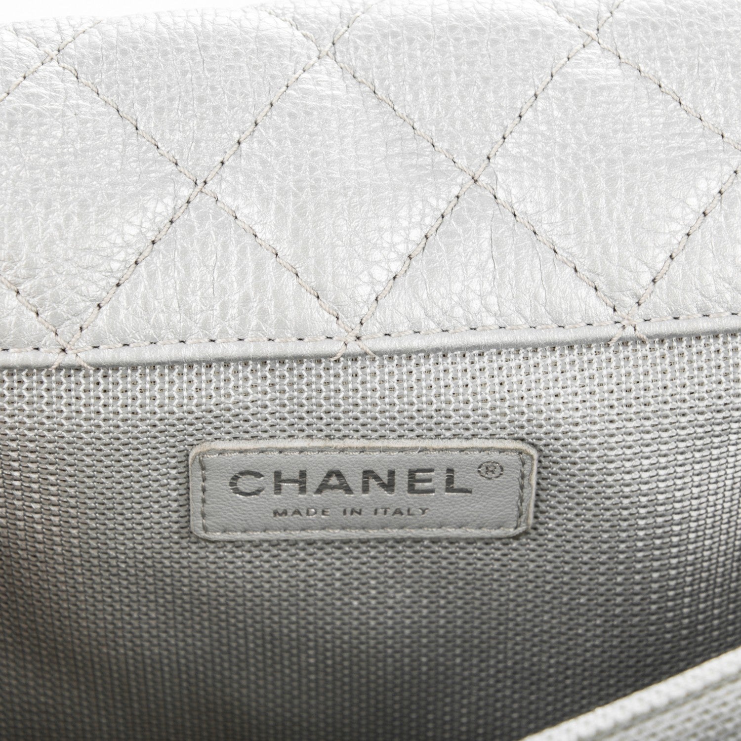 Chanel Metallic Calfskin XXL Travel Flap Bag Silver 6 of 8