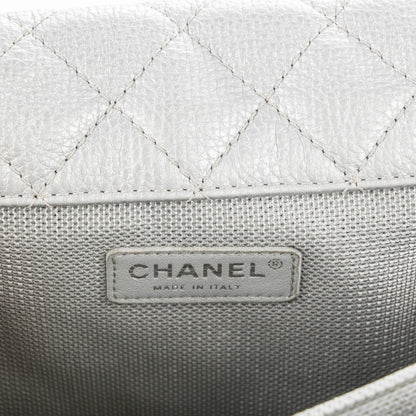 Chanel Metallic Calfskin XXL Travel Flap Bag Silver 6 of 8