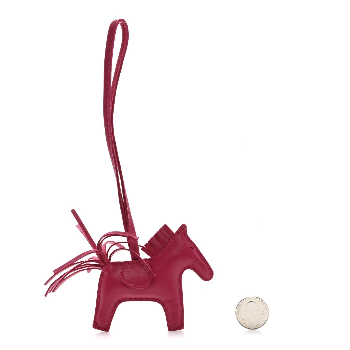 Milo Lambskin Grigri Rodeo Horse Bag Charm PM Rose Mexico