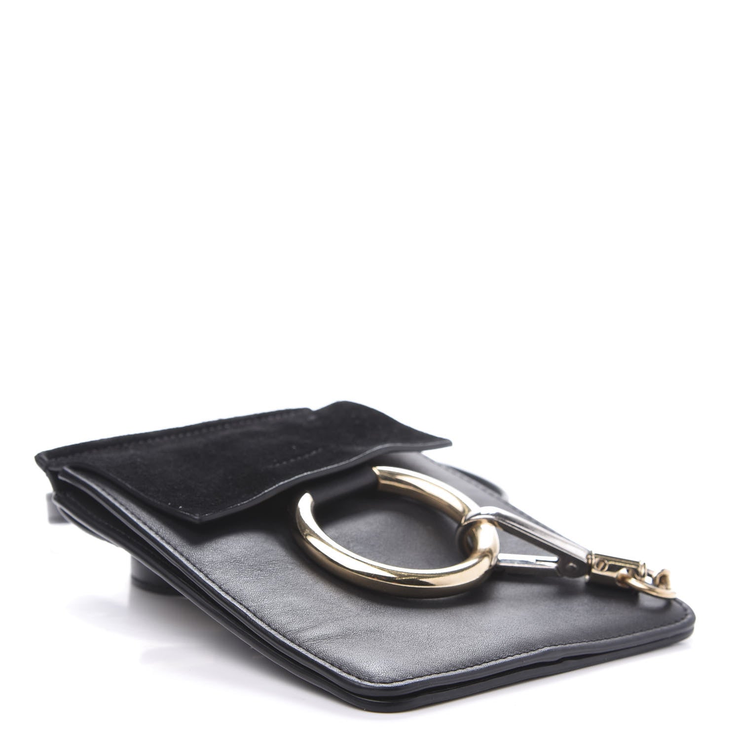 Chloe Suede Calfskin Mini Faye Bracelet Bag Black 4 of 8