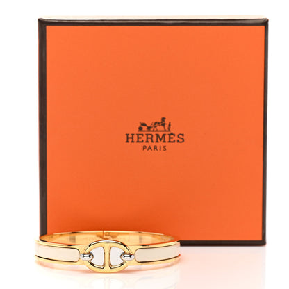 Hermes Enamel Mini Clic Chaine d'Ancre Bracelet GM Creme 5 of 5